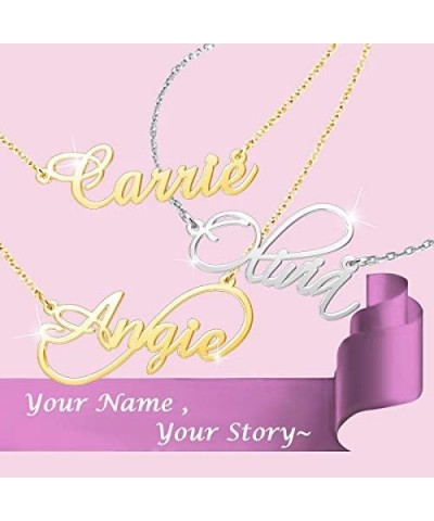 Custom Name Necklace Personalized Gifts for Women Name Plate Necklace Heart $9.65 Necklaces