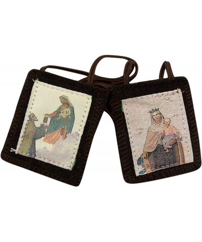 Genuine Wool Virgin Mary Brown Holy Scapular 18" Length $10.00 Necklaces