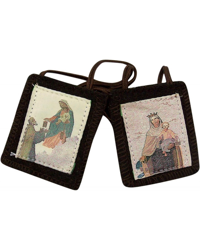 Genuine Wool Virgin Mary Brown Holy Scapular 18" Length $10.00 Necklaces