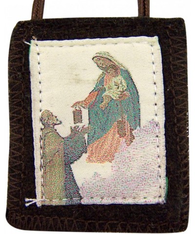 Genuine Wool Virgin Mary Brown Holy Scapular 18" Length $10.00 Necklaces