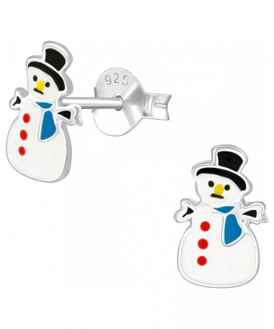 Hypoallergenic 925 Sterling Silver Christmas Snowman Stud Earrings (Nickel Free) 3534 $9.50 Earrings