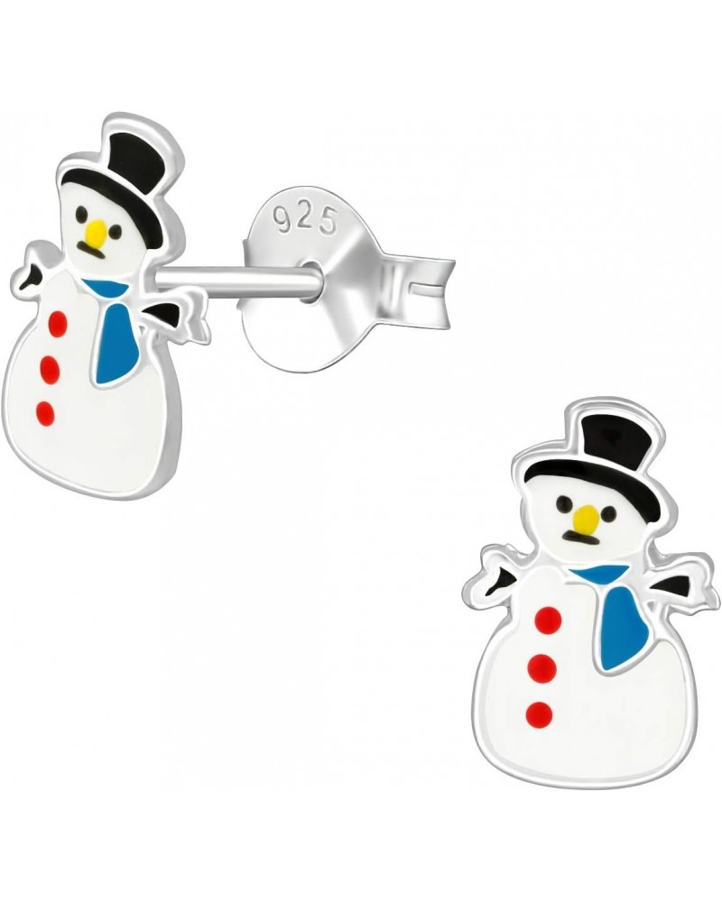 Hypoallergenic 925 Sterling Silver Christmas Snowman Stud Earrings (Nickel Free) 3534 $9.50 Earrings