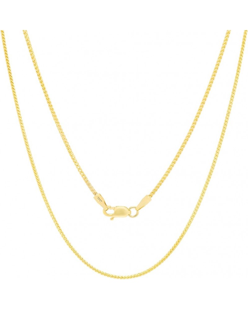 10k Yellow Gold 1.2mm Solid Franco Diamond Cut Wheat Spiga Foxtail Chain Necklace, Womens Mens Jewelry 16" 18" 20" 22" 24 22 ...