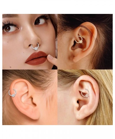 18G 16G Septum Daith Jewelry Triple Stacked Septum Nose Rings Surgical Steel Daith Conch Helix Cartilage Lobe Piercing Jewelr...