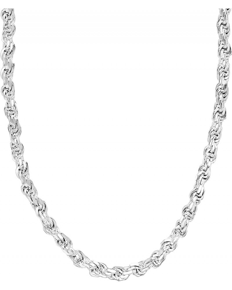 Sterling Silver 3.5mm - 5.5mm Rope Chain Necklace or Bracelet, 7.5" - 28 3.5mm - 28 Inches $12.22 Necklaces