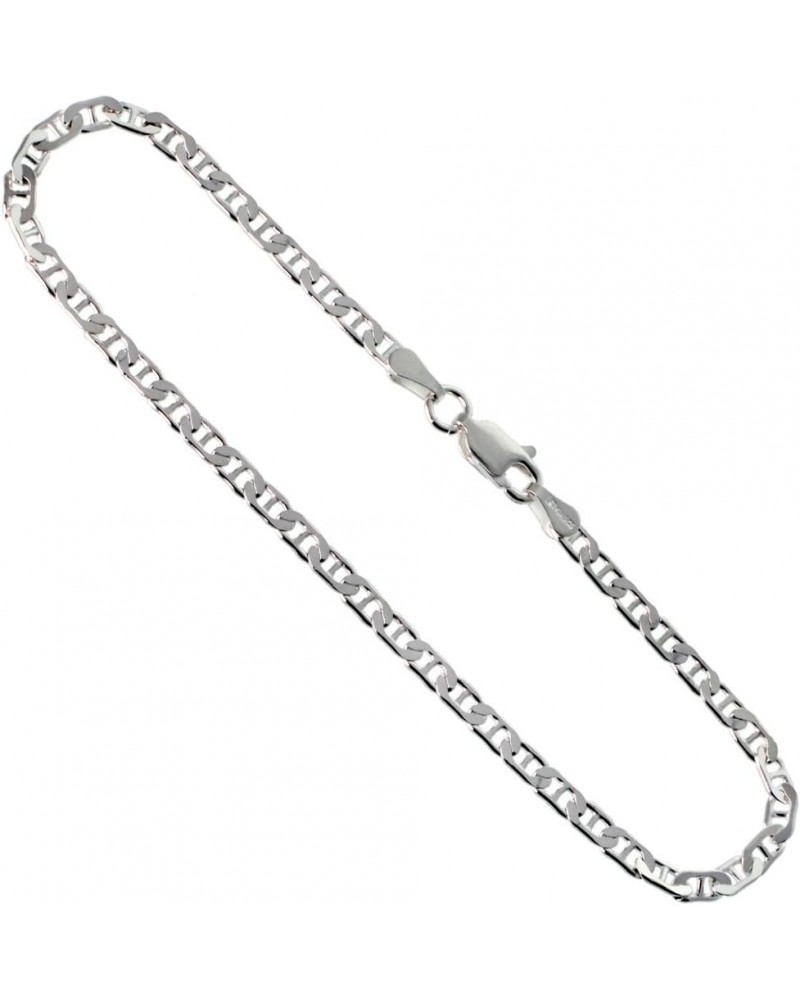 Sterling Silver Flat Mariner Link Chain Necklaces & Bracelets 3mm Nickel Free Italy, sizes 7-30 inch 30.0 Inches $9.32 Bracelets