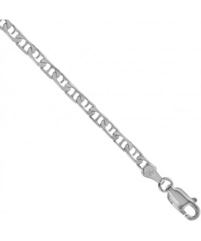 Sterling Silver Flat Mariner Link Chain Necklaces & Bracelets 3mm Nickel Free Italy, sizes 7-30 inch 30.0 Inches $9.32 Bracelets