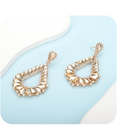 Wedding Bridal Rhinestone Earrings Sparkling Crystal Teardrop Cluster Dangle Earrings for Women Party Prom Champagne $8.39 Ea...