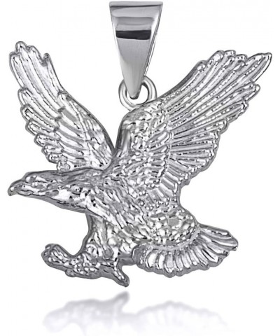 Solid 10k Gold Soaring Bald Eagle Freedeom Pendant (Size Small/Large) White Gold (Small) $41.59 Pendants