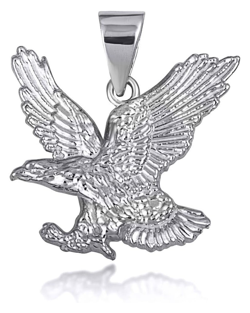 Solid 10k Gold Soaring Bald Eagle Freedeom Pendant (Size Small/Large) White Gold (Small) $41.59 Pendants