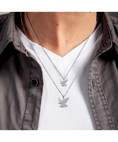 Solid 10k Gold Soaring Bald Eagle Freedeom Pendant (Size Small/Large) White Gold (Small) $41.59 Pendants