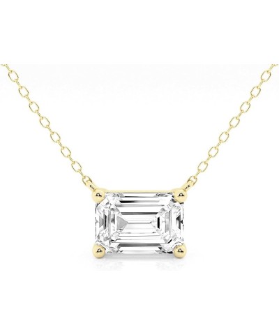 14K Fine Gold IGI Certified Lab Grown Diamond Pendant Necklace for Women (FG-VS) 0.50 to 3.00 Carat in Round Cut (White, Yell...