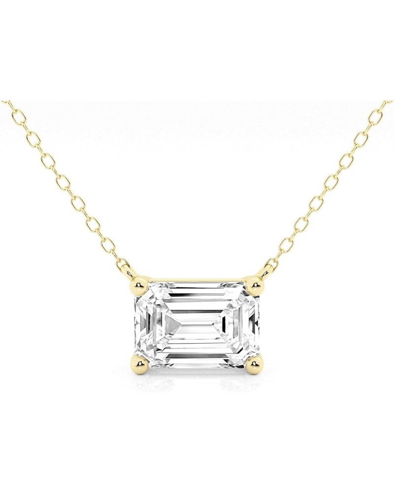 14K Fine Gold IGI Certified Lab Grown Diamond Pendant Necklace for Women (FG-VS) 0.50 to 3.00 Carat in Round Cut (White, Yell...