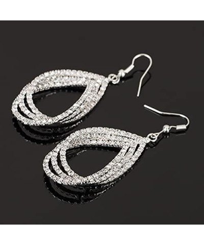 Sparkly Long Rhinestones Tassel Dangle Earrings Water Drop Statement Earrings Fashion Prom Jewelry CS $4.50 Earrings