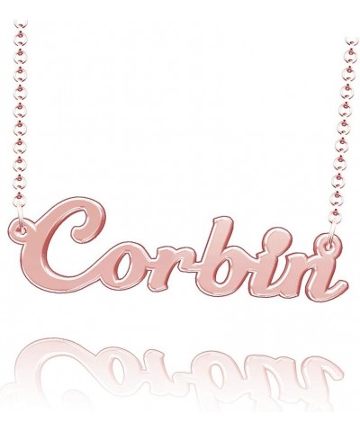 Personalized Corbin Name Necklace Sterling Silver Plated Custom Made of Last Name Gift for Family Font9-Rose Gold $15.67 Neck...