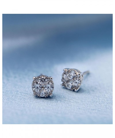 1/4-1.00 Ct Women Round Lab Grown Diamond Stud Earrings Set in 925 Sterling Silver Certified Lab Grown Diamond | 0.50 Carat T...