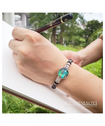 Turquoise Nebula bracelet Green Galaxy bracelet Fox Nebula jewelry Customize Your Own Style Green Galaxy + Black Leather $9.5...