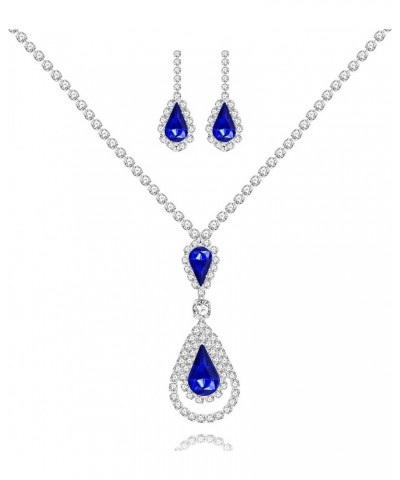 Alloy Crystal Wedding Jewelry Sets for Brides Rhinestone Necklace and Drop Earrings Platinum Plated Y644 Y1662 with 7 cards $...