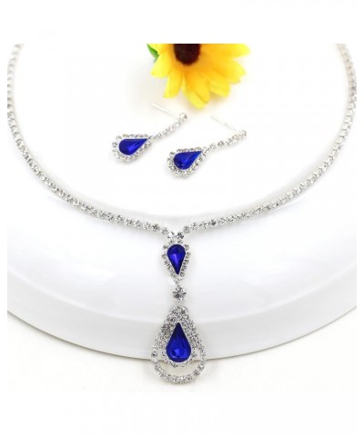 Alloy Crystal Wedding Jewelry Sets for Brides Rhinestone Necklace and Drop Earrings Platinum Plated Y644 Y1662 with 7 cards $...