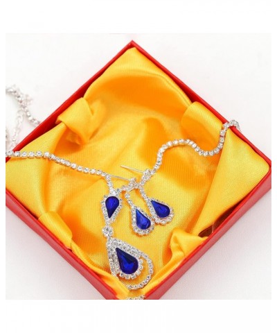 Alloy Crystal Wedding Jewelry Sets for Brides Rhinestone Necklace and Drop Earrings Platinum Plated Y644 Y1662 with 7 cards $...