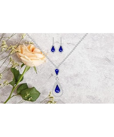 Alloy Crystal Wedding Jewelry Sets for Brides Rhinestone Necklace and Drop Earrings Platinum Plated Y644 Y1662 with 7 cards $...