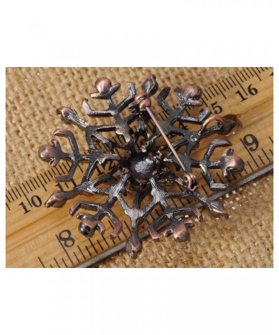 Copper Tone Shiny Colorful Crystal Rhinestones Snowflake Christmas Holiday Brooch Pin $10.79 Brooches & Pins