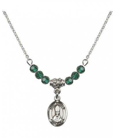 May Birth Month Bead Necklace with Catholic Patron Saint Petite Charm, 18 Inch Saint Anselm of Canterbury $32.51 Necklaces