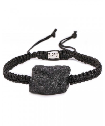 Handmade Black Tourmaline Large Natural Stone Adjustable Black String Bracelet Men's and Women's Gifts $8.24 Bracelets