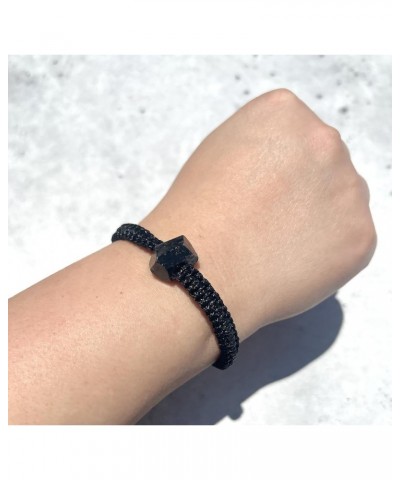 Handmade Black Tourmaline Large Natural Stone Adjustable Black String Bracelet Men's and Women's Gifts $8.24 Bracelets