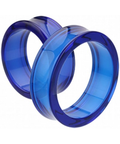 Supersize Basic Acrylic Double Flared Ear Gauge WildKlass Tunnel Plug (Sold as Pairs) 2" (51mm) Blue $10.92 Body Jewelry