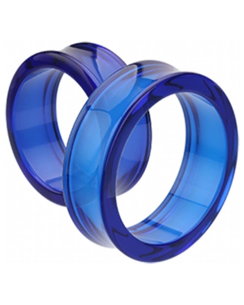 Supersize Basic Acrylic Double Flared Ear Gauge WildKlass Tunnel Plug (Sold as Pairs) 2" (51mm) Blue $10.92 Body Jewelry