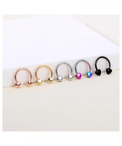 16G Septum Rings Star Heart Septum Jewelry Surgical Steel Horseshoe Nose Rings Eyebrow Lip Navel Belly Nipple Piercing Rings ...