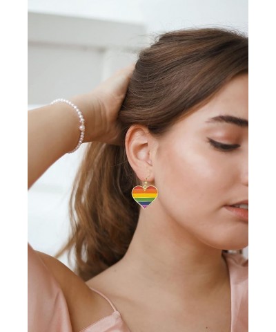 Progress Dangle Earrings Bisexual Rainbow Sun Set Lesbian Pansexual Nonbinary Asexual Gender Fluid Earring Gay and Lesbian LG...