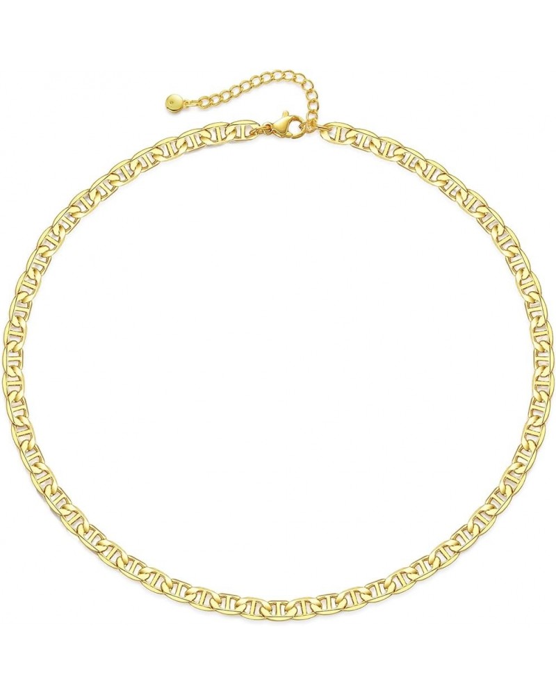 Necklace for Women Gold Chain Choker 18K Gold Filled Dainty Simple Jewelry Flat Marina $8.79 Necklaces