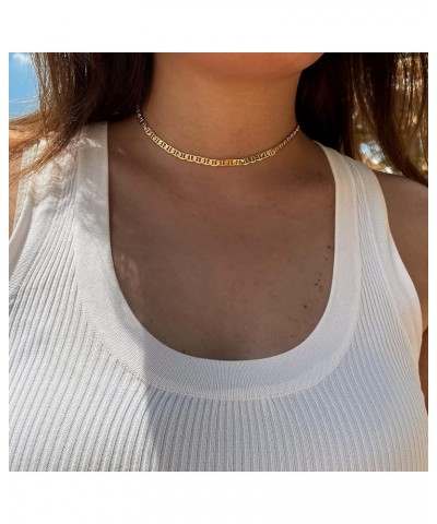 Necklace for Women Gold Chain Choker 18K Gold Filled Dainty Simple Jewelry Flat Marina $8.79 Necklaces