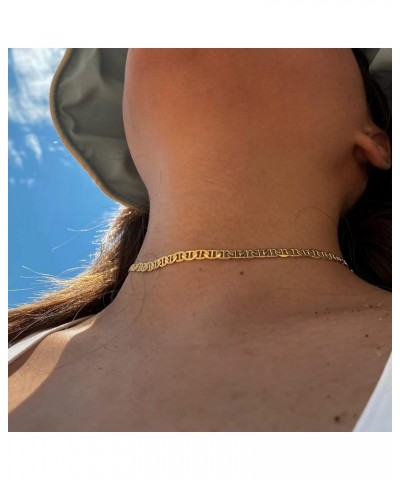 Necklace for Women Gold Chain Choker 18K Gold Filled Dainty Simple Jewelry Flat Marina $8.79 Necklaces