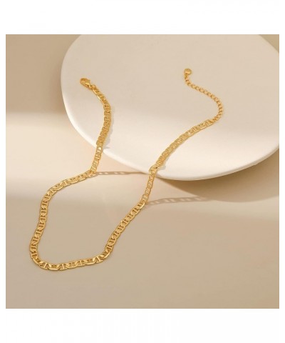 Necklace for Women Gold Chain Choker 18K Gold Filled Dainty Simple Jewelry Flat Marina $8.79 Necklaces