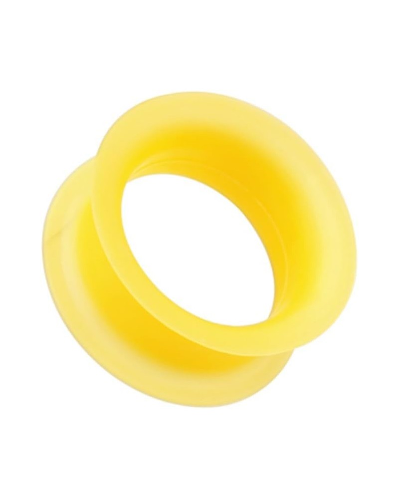 Ultra Thin Flexible Silicone Ear Skin WildKlass Double Flared Tunnel Plug (Sold as Pairs) 1" (25mm) Yellow $8.95 Body Jewelry