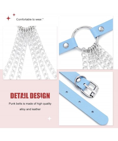 Goth Waist Chain Belts Leather Body Chain Punk Rock Rave Belt Body Jewelry for Women and Girls Blue $9.18 Body Jewelry