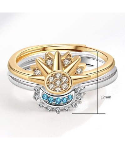 To My Best Friend, I'M Always Right Here Sun And Moon Ring, Sun And Moon Ring Set, Stackable Friendship Promise Ring, Zircon ...