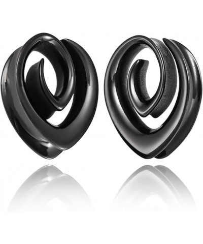 2 PCS Hypoallergenic 316 Stainless Steel 0G-1" Spiral Simple Saddle Hangers Plugs Unique Saddle Gauges Ear Plugs Expander Str...