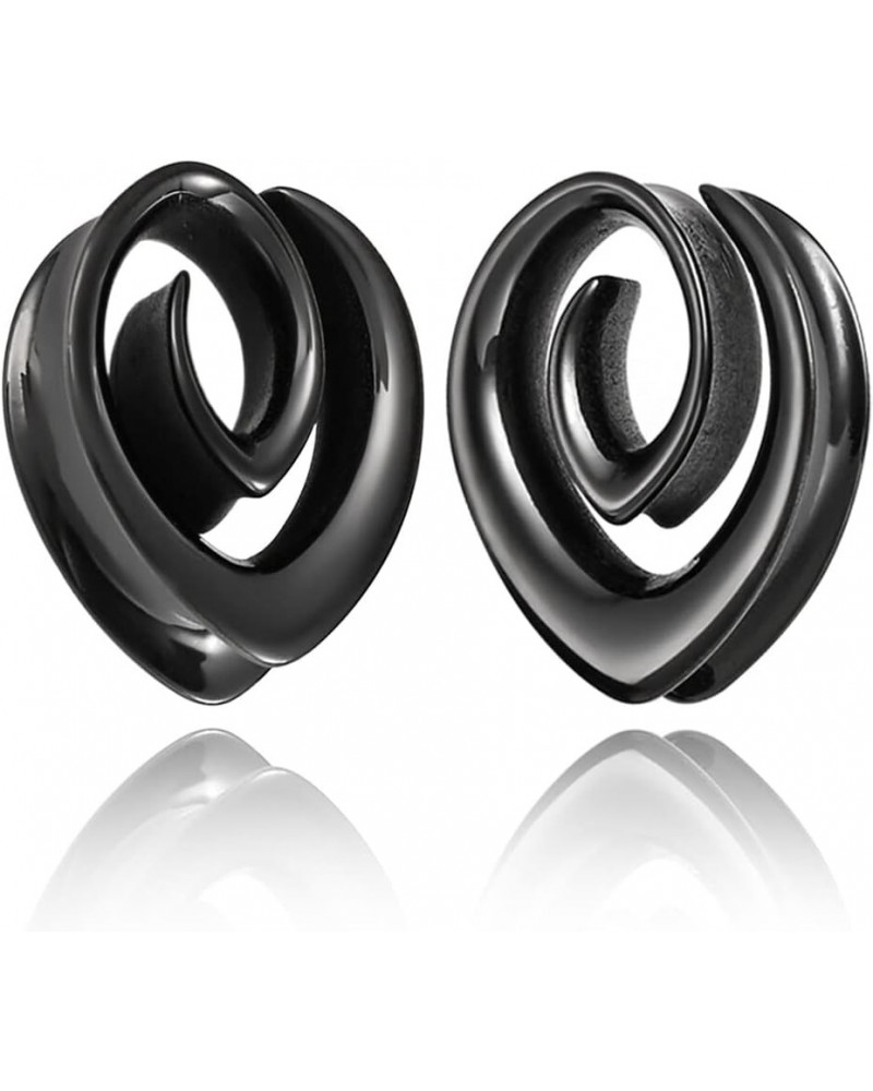 2 PCS Hypoallergenic 316 Stainless Steel 0G-1" Spiral Simple Saddle Hangers Plugs Unique Saddle Gauges Ear Plugs Expander Str...