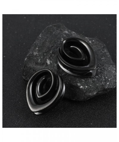 2 PCS Hypoallergenic 316 Stainless Steel 0G-1" Spiral Simple Saddle Hangers Plugs Unique Saddle Gauges Ear Plugs Expander Str...