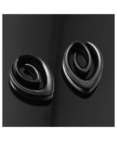 2 PCS Hypoallergenic 316 Stainless Steel 0G-1" Spiral Simple Saddle Hangers Plugs Unique Saddle Gauges Ear Plugs Expander Str...