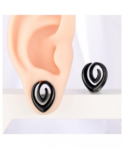 2 PCS Hypoallergenic 316 Stainless Steel 0G-1" Spiral Simple Saddle Hangers Plugs Unique Saddle Gauges Ear Plugs Expander Str...