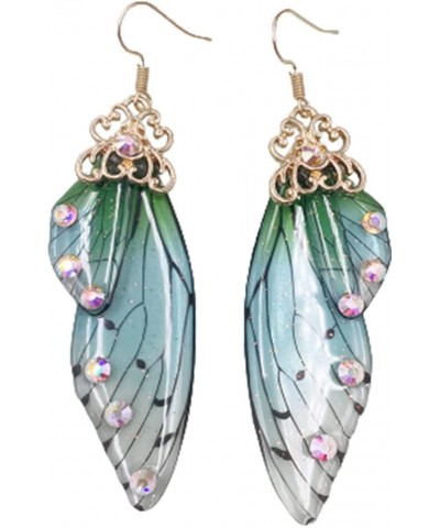 Cicada wings drop earrings For Women Cicada Wing drop earrings crystal earrings Jewelry,Green Practical $4.44 Earrings