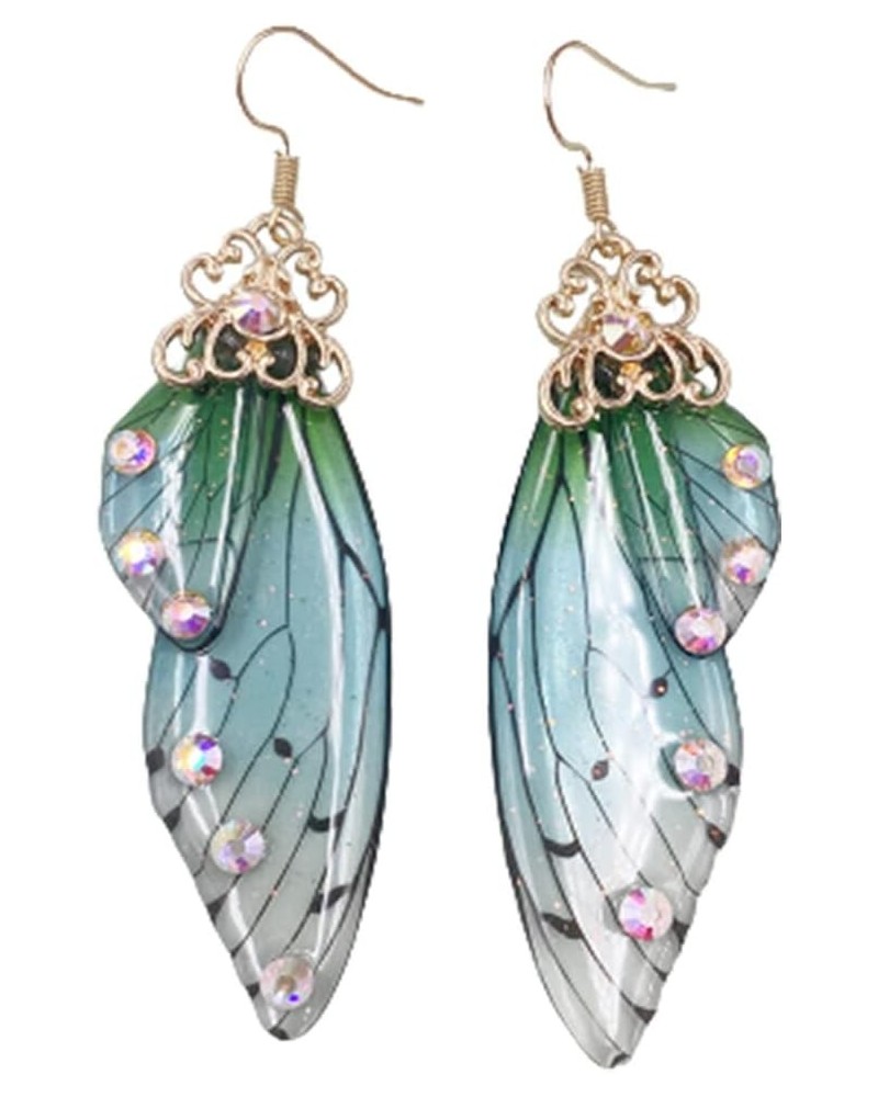 Cicada wings drop earrings For Women Cicada Wing drop earrings crystal earrings Jewelry,Green Practical $4.44 Earrings