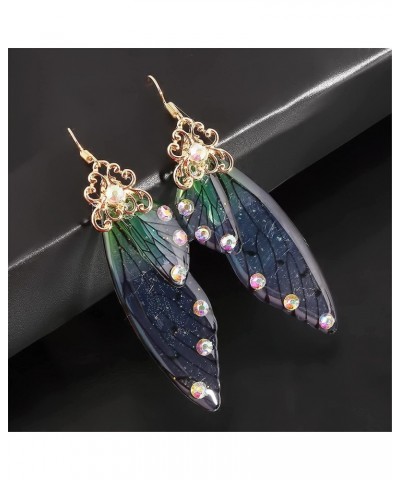 Cicada wings drop earrings For Women Cicada Wing drop earrings crystal earrings Jewelry,Green Practical $4.44 Earrings