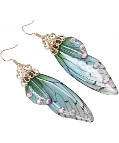 Cicada wings drop earrings For Women Cicada Wing drop earrings crystal earrings Jewelry,Green Practical $4.44 Earrings