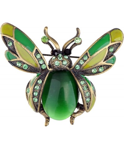 Peridot Crystal Rhinestone Ladybug Fly Insect Fashion Jewelry Brooch Pin Green $12.59 Brooches & Pins